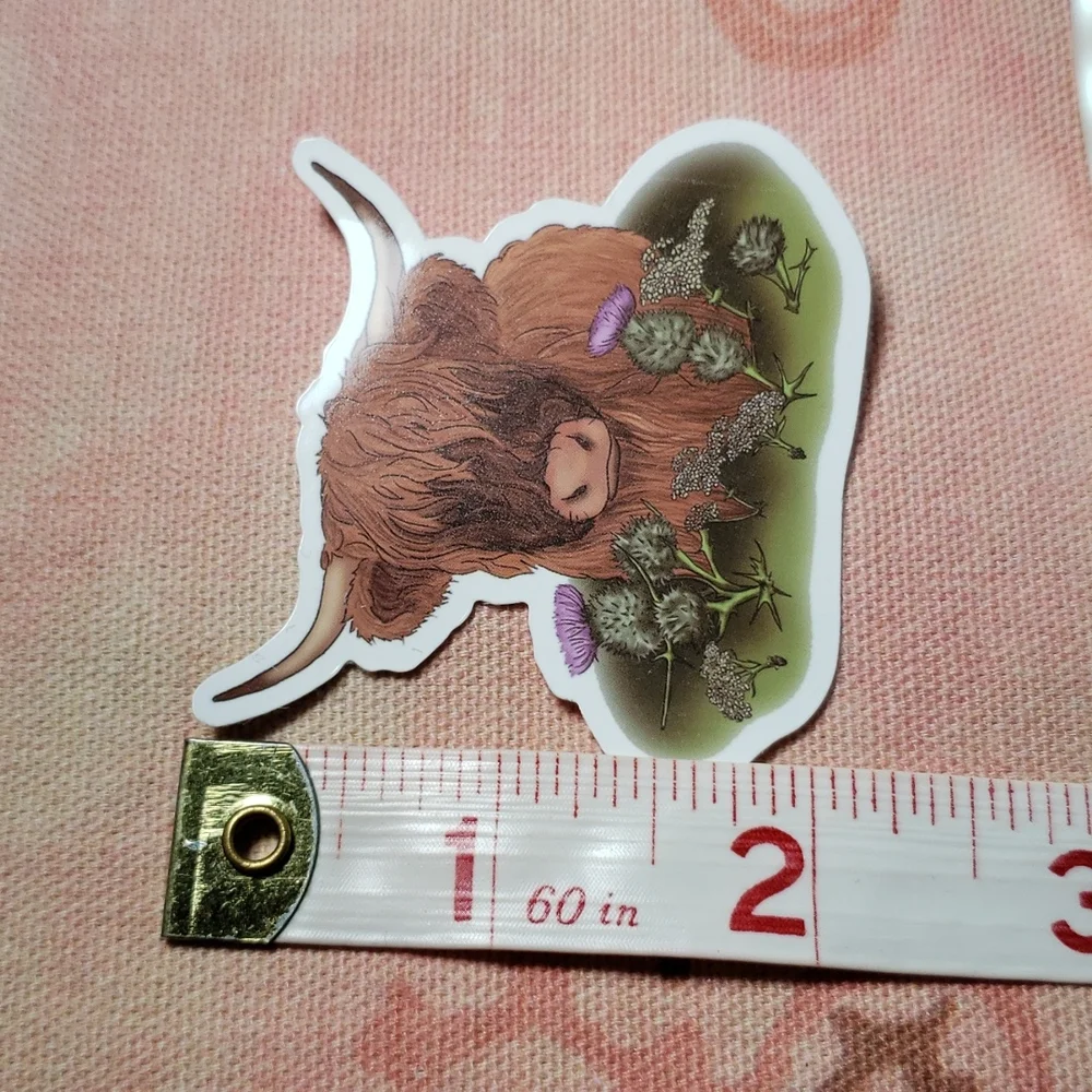 *(D) Highland Cow Sticker Western Farmhouse Decor Highland Cattle - Picture 3 of 4